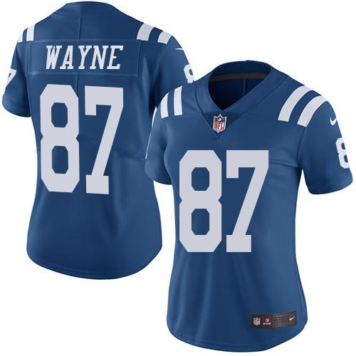 Indianapolis Colts #87 Reggie Wayne Royal Blue Women's Stitched Limited Rush Jersey Womens cheap jerseys for sale - CheapJerseys.Shop