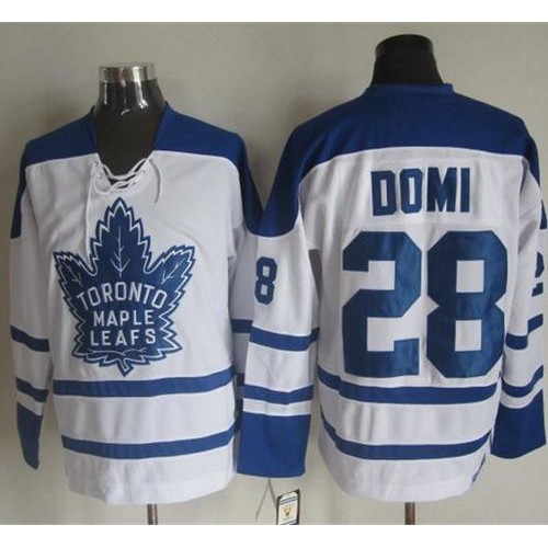 Maple Toronto Maple Leafs #28 Tie Domi White CCM Throwback Winter Classic Stitched Jersey Men's cheap jerseys for sale - CheapJerseys.Shop