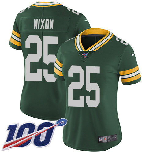 Packers #25 Keisean Nixon Green Team Color Women's Stitched 100th Season Vapor Untouchable Limited Jersey cheap jerseys for sale - CheapJerseys.Shop