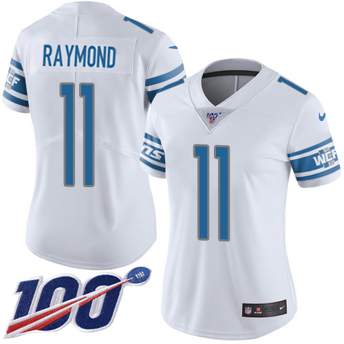 Lions #11 Kalif Raymond White Women's Stitched 100th Season Vapor Untouchable Limited Jersey cheap jerseys for sale - CheapJerseys.Shop