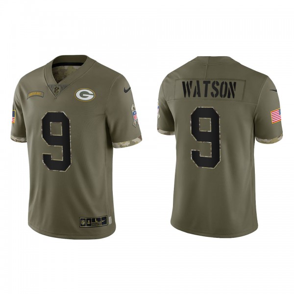 Men's Youth Women's Green Bay Packers #9 Christian Watson 2022 Salute To Service Limited Jersey - Olive cheap jerseys for sale - CheapJerseys.Shop