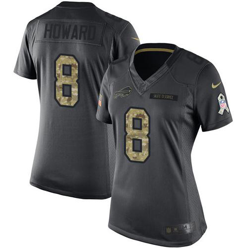 Buffalo Bills #8 O. J. Howard Black Women's Stitched Limited 2016 Salute to Service Jersey Womens cheap jerseys for sale - CheapJerseys.Shop