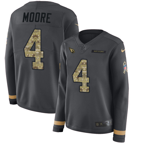 Cardinals #4 Rondale Moore Anthracite Salute To Service Women's Stitched Limited Therma Long Sleeve Jersey cheap jerseys for sale - CheapJerseys.Shop