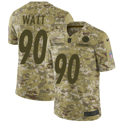 Steelers #90 T. J. Watt Camo Youth Stitched Limited 2018 Salute To Service Jersey cheap jerseys for sale - CheapJerseys.Shop