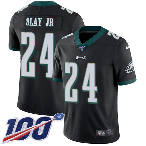 Philadelphia Eagles #24 Darius Slay Jr Black Alternate Men's Stitched 100th Season Vapor Untouchable Limited Jersey Men's cheap jerseys for sale - CheapJerseys.Shop