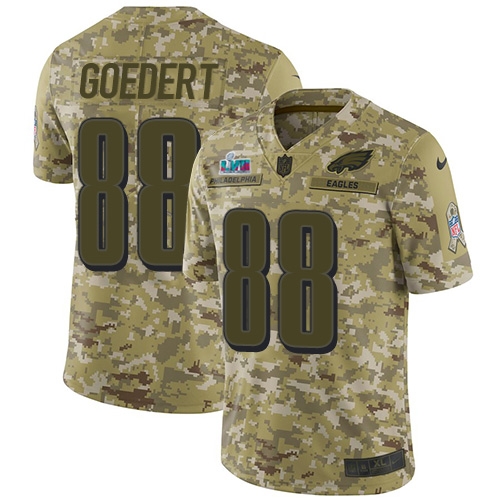Eagles #88 Dallas Goedert Camo Super Bowl LVII Patch Men's Stitched Limited 2018 Salute To Service Jersey cheap jerseys for sale - CheapJerseys.Shop