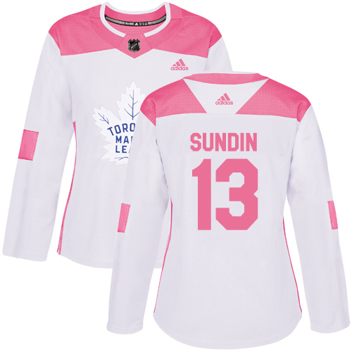 Maple Toronto Maple Leafs #13 Mats Sundin White/Pink Authentic Fashion Women's Stitched Jersey Womens cheap jerseys for sale - CheapJerseys.Shop