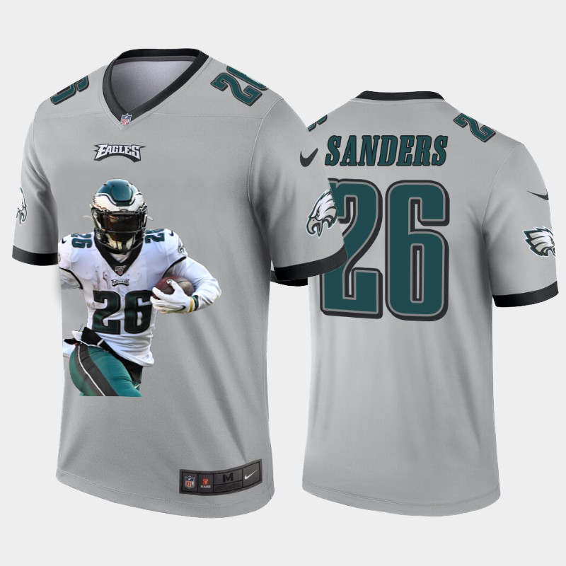 Philadelphia Eagles #26 Miles Sanders Team Hero Vapor Limited Jersey Grey cheap jerseys for sale - CheapJerseys.Shop