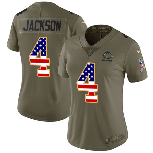 Bears #4 Eddie Jackson Olive/USA Flag Women's Stitched Limited 2017 Salute To Service Jersey cheap jerseys for sale - CheapJerseys.Shop