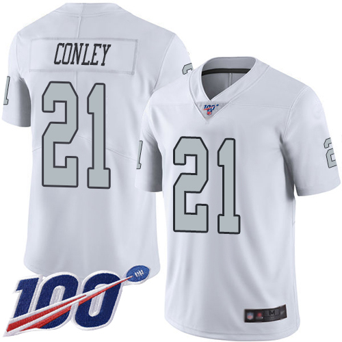 Las Vegas Raiders #21 Gareon Conley White Men's Stitched Limited Rush 100th Season Jersey Men's cheap jerseys for sale - CheapJerseys.Shop