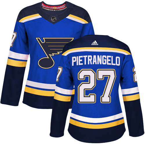 St. Louis Blues #27 Alex Pietrangelo Blue Home Authentic Women's Stitched Jersey Womens cheap jerseys for sale - CheapJerseys.Shop