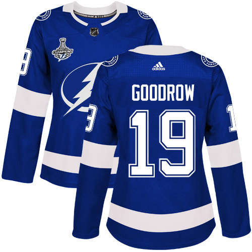 Tampa Bay Lightning #19 Barclay Goodrow Blue Home Authentic Women's 2020 Stanley Cup Champions Stitched Jersey Womens cheap jerseys for sale - CheapJerseys.Shop