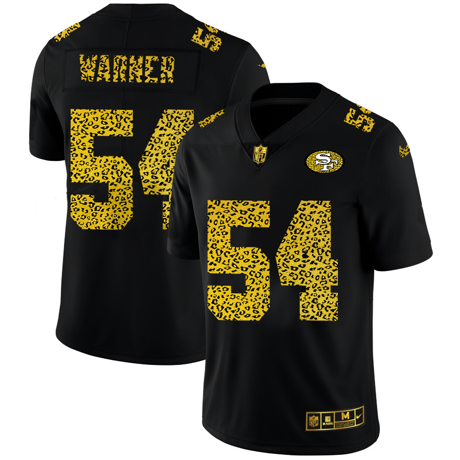 San Francisco 49ers #54 Fred Warner Men's Leopard Print Fashion Vapor Limited Jersey Black cheap jerseys for sale - CheapJerseys.Shop