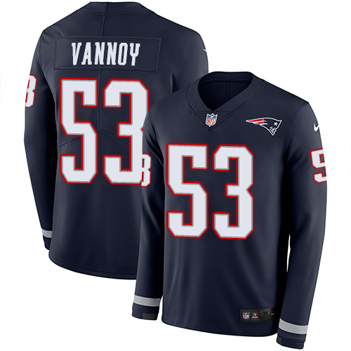 New England Patriots #53 Kyle Van Noy Navy Blue Team Color Men's Stitched Limited Therma Long Sleeve Jersey Men's cheap jerseys for sale - CheapJerseys.Shop