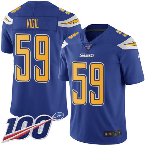 Los Angeles Chargers #59 Nick Vigil Electric Blue Youth Stitched Limited Rush 100th Season Jersey Youth cheap jerseys for sale - CheapJerseys.Shop