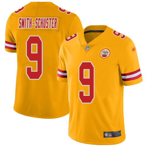 Chiefs #9 JuJu Smith-Schuster Gold Youth Stitched Limited Inverted Legend Jersey cheap jerseys for sale - CheapJerseys.Shop