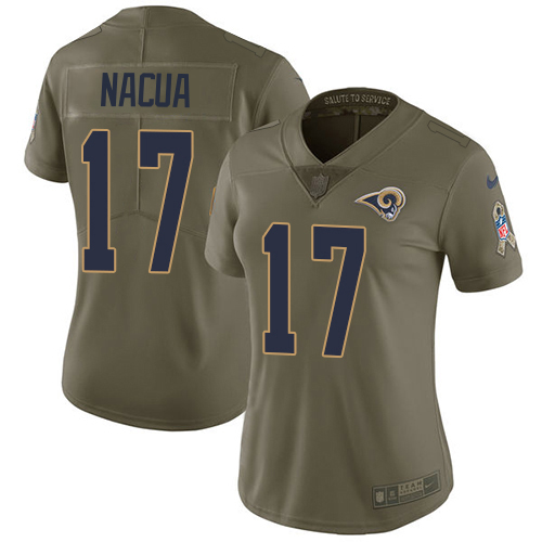 Rams #17 Puka Nacua Olive Women's Stitched Limited 2017 Salute To Service Jersey cheap jerseys for sale - CheapJerseys.Shop