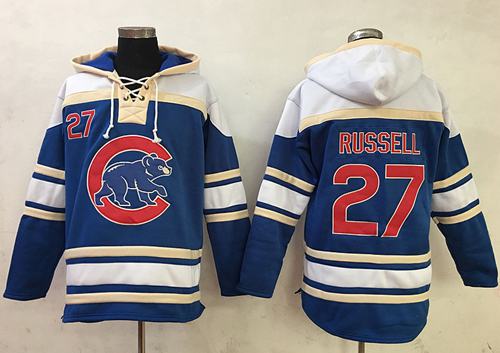 Cubs #27 Addison Russell Blue Sawyer Hooded Sweatshirt Hoodie cheap jerseys for sale - CheapJerseys.Shop