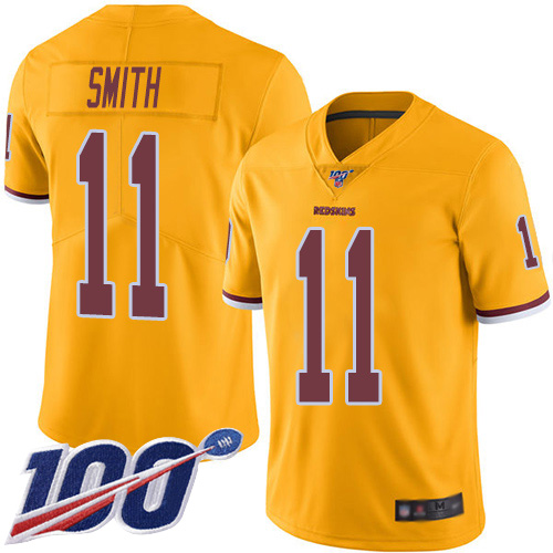 Washington Commanders #11 Alex Smith Gold Men's Stitched Limited Rush 100th Season Jersey Men's cheap jerseys for sale - CheapJerseys.Shop