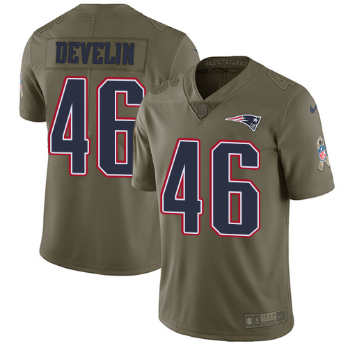 New England Patriots #46 James Develin Olive Men's Stitched Limited 2017 Salute To Service Jersey Men's cheap jerseys for sale - CheapJerseys.Shop