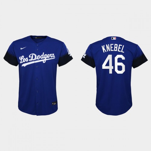 Los Angeles Los Angeles Dodgers #46 Corey Knebel Youth 2021 City Connect Jersey Royal Youth cheap jerseys for sale - CheapJerseys.Shop