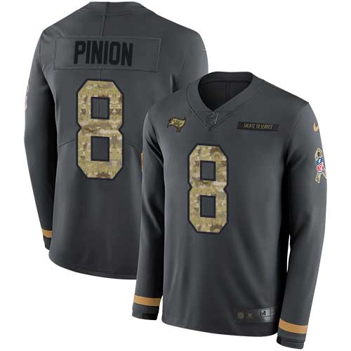 Tampa Bay Buccaneers #8 Bradley Pinion Anthracite Salute to Service Youth Stitched Limited Therma Long Sleeve Jersey Youth cheap jerseys for sale - CheapJerseys.Shop