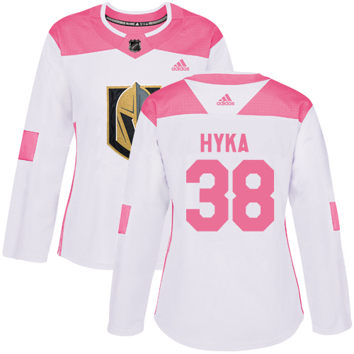 Golden Vegas Golden Knights #38 Tomas Hyka White/Pink Authentic Fashion Women's Stitched Jersey Womens cheap jerseys for sale - CheapJerseys.Shop