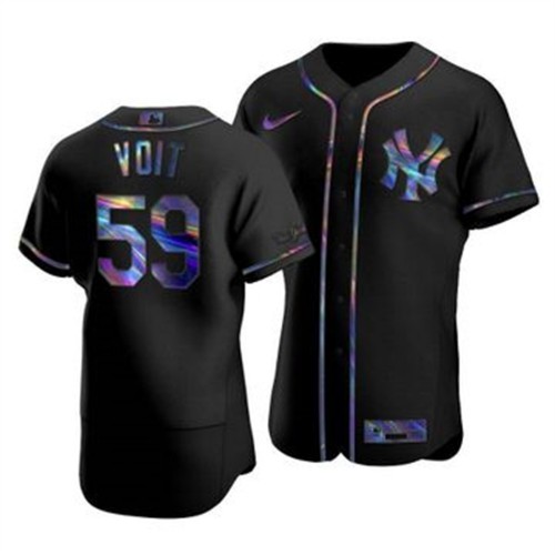New York New York Yankees #59 Luke Voit Men's Iridescent Holographic Collection Jersey - Black Men's cheap jerseys for sale - CheapJerseys.Shop