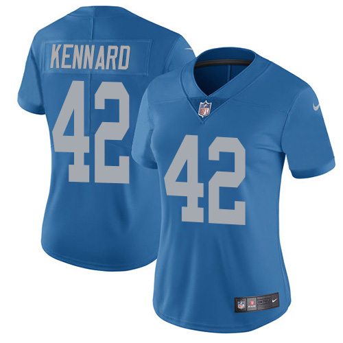 Detroit Lions #42 Devon Kennard Blue Throwback Women's Stitched Vapor Untouchable Limited Jersey Womens cheap jerseys for sale - CheapJerseys.Shop