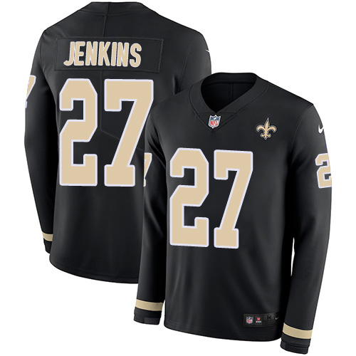 New Orleans Saints #27 Malcolm Jenkins Black Team Color Men's Stitched Limited Therma Long Sleeve Jersey Men's cheap jerseys for sale - CheapJerseys.Shop