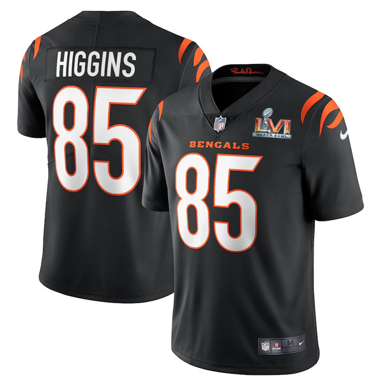 Cincinnati Bengals #85 Tee Higgins Black Super Bowl LVI Patch Youth Vapor Limited Jersey cheap jerseys for sale - CheapJerseys.Shop