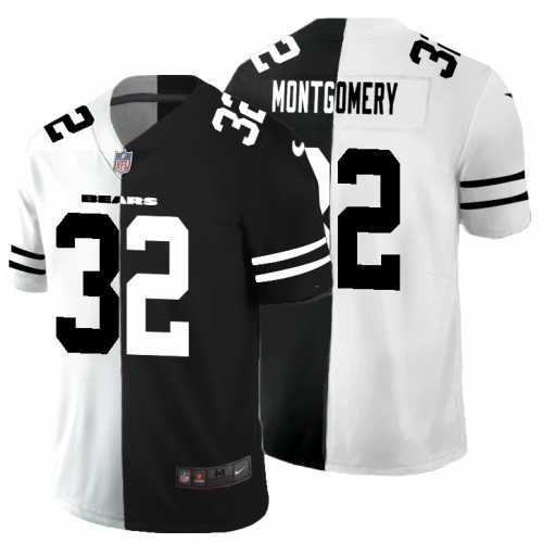 Chicago Chicago Bears #32 David Montgomery Men's Black V White Peace Split Vapor Untouchable Limited Jersey Men's cheap jerseys for sale - CheapJerseys.Shop