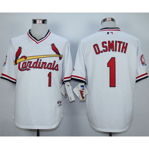 St.Louis Cardinals #1 Ozzie Smith White 1982 Turn Back The Clock Stitched Jersey Men's cheap jerseys for sale - CheapJerseys.Shop