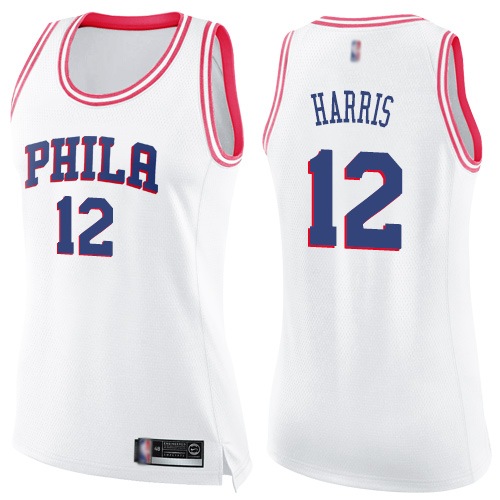 Philadelphia 76ers #12 Tobias Harris White/Pink Womens Swingman Fashion Jersey Womens cheap jerseys for sale - CheapJerseys.Shop