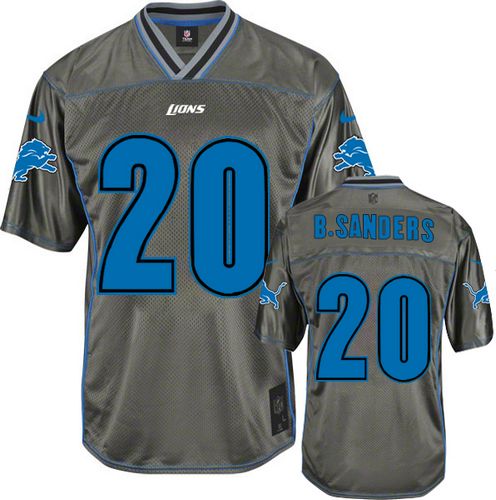 Lions #20 Barry Sanders Grey Men's Stitched Elite Vapor Jersey cheap jerseys for sale - CheapJerseys.Shop