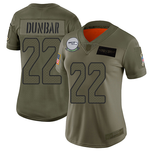 Seattle Seahawks #22 Quinton Dunbar Camo Women's Stitched Limited 2019 Salute To Service Jersey Womens cheap jerseys for sale - CheapJerseys.Shop