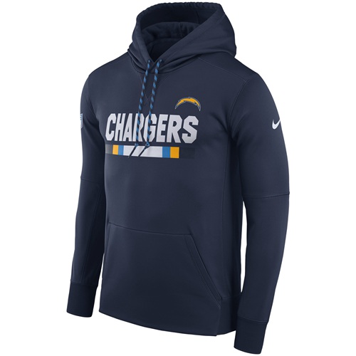 Men's Los Angeles Chargers Navy Sideline ThermaFit Performance PO Hoodie cheap jerseys for sale - CheapJerseys.Shop