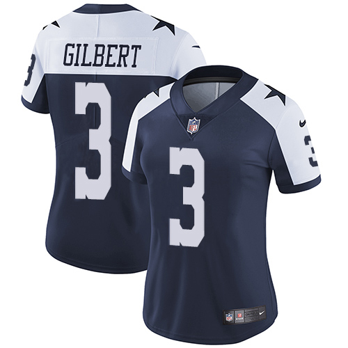 Dallas Cowboys #3 Garrett Gilbert Navy Blue Thanksgiving Women's Stitched Vapor Throwback Limited Jersey Womens cheap jerseys for sale - CheapJerseys.Shop