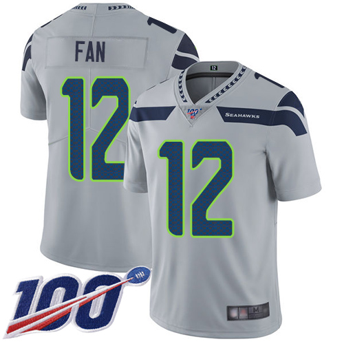 Seahawks #12 Fan Grey Alternate Youth Stitched 100th Season Vapor Limited Jersey cheap jerseys for sale - CheapJerseys.Shop