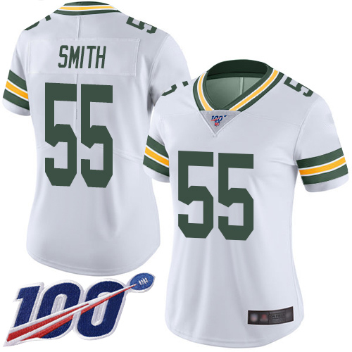 Green Bay Packers #55 Za'Darius Smith White Women's Stitched 100th Season Vapor Limited Jersey Womens cheap jerseys for sale - CheapJerseys.Shop