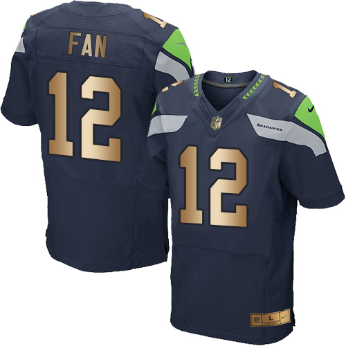 Seahawks #12 Fan Steel Blue Team Color Men's Stitched Elite Gold Jersey cheap jerseys for sale - CheapJerseys.Shop