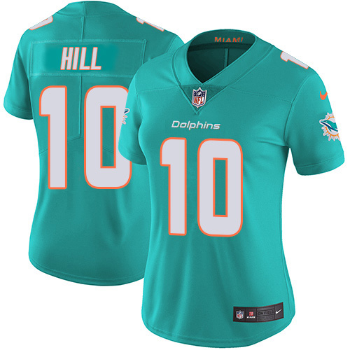 Dolphins #10 Tyreek Hill Aqua Green Team Color Women's Stitched 100th Season Vapor Untouchable Limited Jersey cheap jerseys for sale - CheapJerseys.Shop