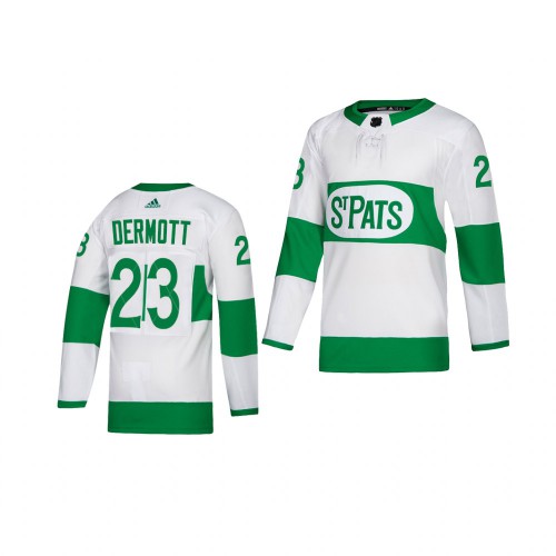 Maple Toronto Maple Leafs #23 Travis Dermott White 2019 St. Patrick's Day Authentic Player Stitched Jersey Men's cheap jerseys for sale - CheapJerseys.Shop