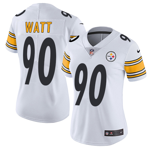 Steelers #90 T. J. Watt White Women's Stitched Vapor Untouchable Limited Jersey cheap jerseys for sale - CheapJerseys.Shop