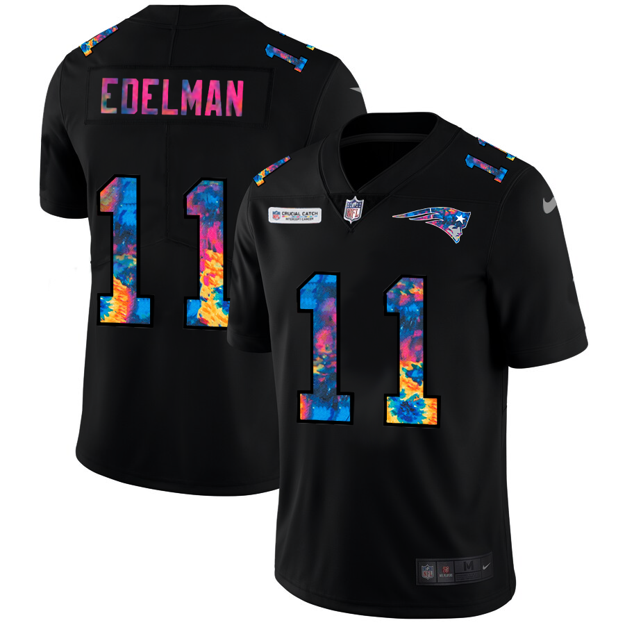 New England Patriots #11 Julian Edelman Men's Multi-Color Black 2020 Crucial Catch Vapor Untouchable Limited Jersey cheap jerseys for sale - CheapJerseys.Shop