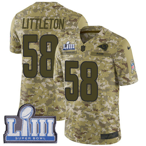 Los Angeles Rams #58 Cory Littleton Camo Super Bowl LIII Bound Men's Stitched Limited 2018 Salute To Service Jersey Men's cheap jerseys for sale - CheapJerseys.Shop