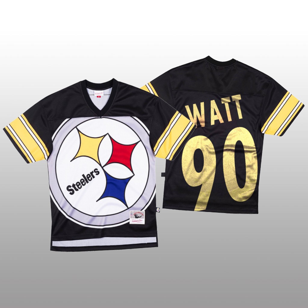 Pittsburgh Steelers #90 T.J. Watt Black Men's Mitchell & Nell Big Face Fashion Limited Jersey cheap jerseys for sale - CheapJerseys.Shop