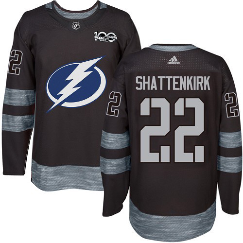Tampa Bay Lightning #22 Kevin Shattenkirk Black 1917-2017 100th Anniversary Stitched Jersey Men's cheap jerseys for sale - CheapJerseys.Shop