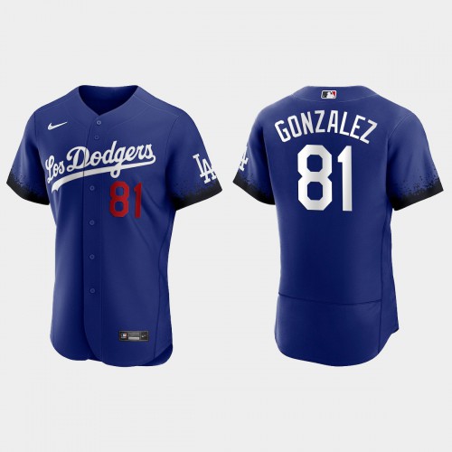 Los Angeles Los Angeles Dodgers #81 Victor Gonzalez Men's 2021 City Connect Authentic Jersey Royal Men's cheap jerseys for sale - CheapJerseys.Shop
