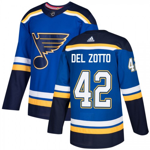 St. Louis Blues #42 Michael Del Zotto Blue Home Authentic Stitched Jersey Men's cheap jerseys for sale - CheapJerseys.Shop